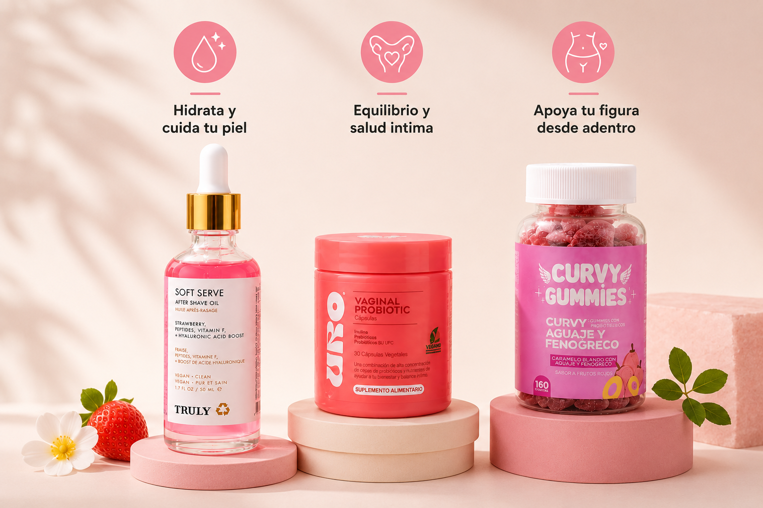 🌸 PACK CUIDADO PARA ELLA 💖TRULY,URO,CURVY GUMMIES
